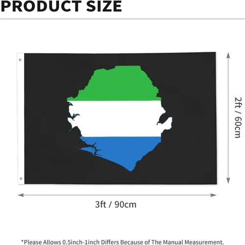 Miniatura 3 de Sierra Leone Flag Map Premium 2x3FT Flag - Durable and Vibrant Design for Indoor/Outdoor Use