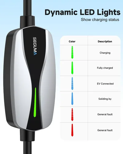 Miniatura 7 de Cargador portátil de nivel 1/2 EV para Tesla, cargador de coche NACS de 16 amperios con 110 V-240 V, cable de extensión de 25 pies, enchufe NEMA