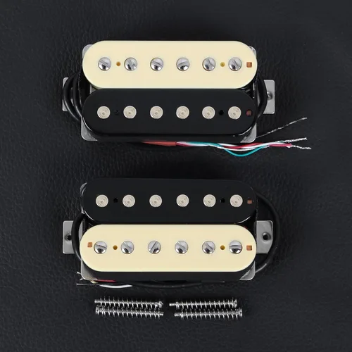 Miniatura 3 de FLEOR Pastillas de Guitarra Humbucker de Alto Rendimiento Alnico 5 Zebra de Cuello y Puente Juego Cebra