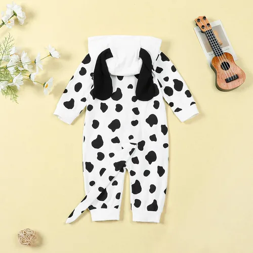 Miniatura 7 de Mameluco con capucha para bebé, niño, niña, dálmata, manga larga, con cremallera, para cachorro, ropa de otoño e invierno