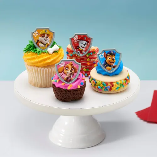 Miniatura 2 de DecoPac Paw Patrol Reporting For Duty Anillos, Decoraciones de cupcakes con Chase, Marshall, Skye y Rubble - Paquete de 24