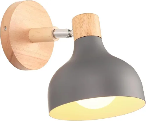 Miniatura 10 de Lámpara de pared E27 retro regulable escandinava para dormitorio, sala de estar, pasillo, cocina, iluminación interior (Amarillo, 2 piezas)