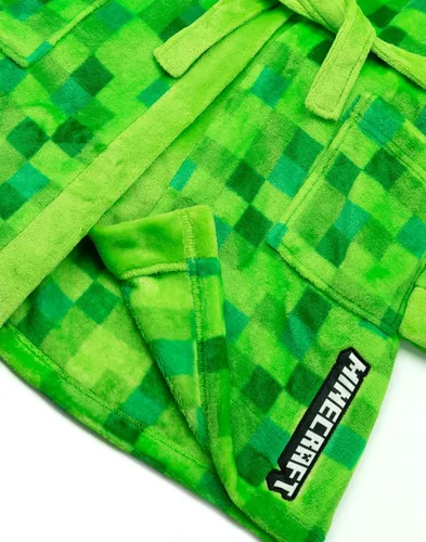 Miniatura 3 de Minecraft Albornoz Pixelated Creeper Gamer Regalo Niños Albornoz