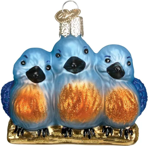 Miniatura 18 de Old World Christmas Mini adorno de cristal cardenal rojo soplado para árbol de Navidad, decoración navideña artesanal, colección de observadores
