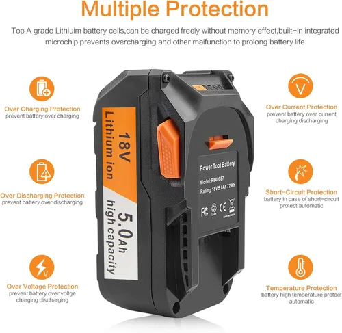 Miniatura 5 de Labtec Reemplazo de batería de litio R840087 18V 6000mAh para RIDGID 18V R840083, R840085, R840086, R840087, R840089, AC840085, AC840086, AC840087P