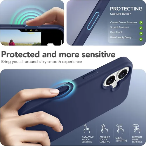 Miniatura 959 de GONEZ Funda de silicona para iPhone 15 Pro Max, compatible con Magsafe, protector de cámara + protector de pantalla, forro de microfibra suave