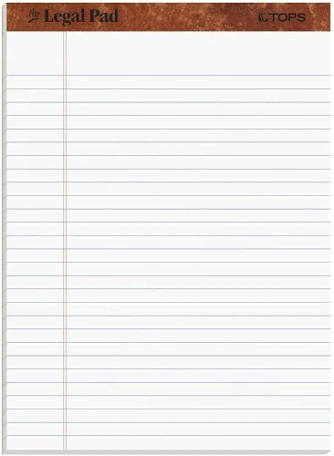 Miniatura 4 de TOPS Bloc de notas legales de 8.5 x 11 3/4, paquete de 12, la marca de bloc legal, rayas anchas, papel blanco, 50 hojas por bloc de escritura