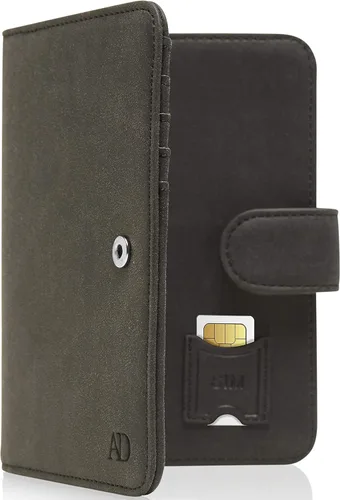 Funda para pasaporte RFID Estuche para tarjetas de viaje organizador de documentos de viaje delgado minimalista para hombres y mujeres, Crazyhorse