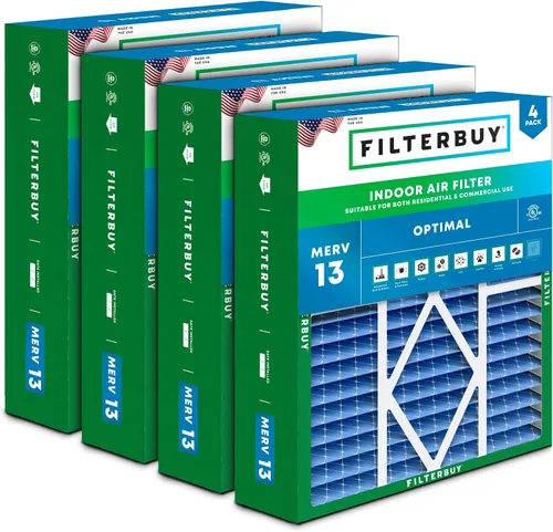 Miniatura 12 de Filterbuy Filtro de aire 10x17x2 MERV 13 Defensa Óptima contra Humo y Alergias (Paquete de 4), Filtros Exteriores Plisados Electrostáticos