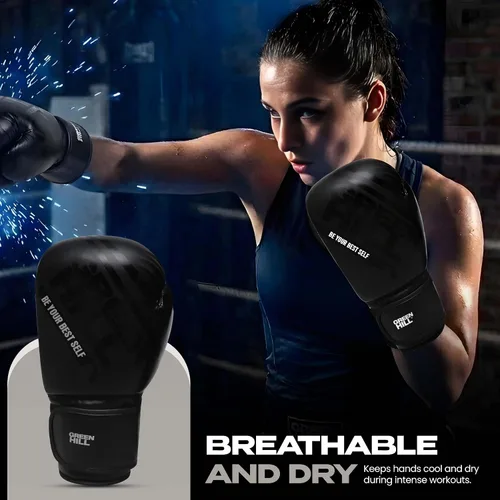 Miniatura 5 de Green Hill Boxing Gloves Set for Men & Women – Leather Training & Sparring Gloves for MMA, Muay Thai & Kickboxing