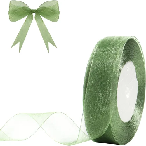 Miniatura 34 de Cinta de organza transparente de 3/4 de pulgada, 50 yardas, cinta de gasa para envolver regalos, decoración de Navidad, Halloween, ramo de boda
