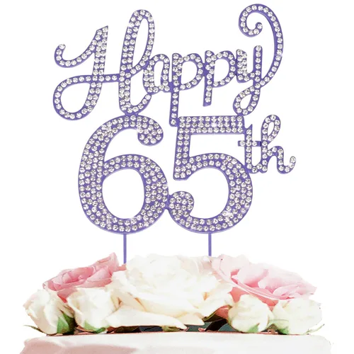 Miniatura 162 de LASKYER Decoración de feliz cumpleaños número 10, decoración de pastel de diamantes de imitación dorados de 10º cumpleaños – Letrero de metal