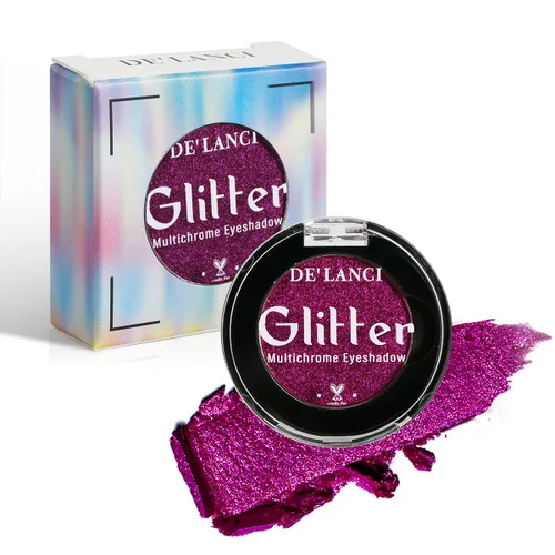 Miniatura 10 de Sombra de ojos verde azulado, paleta de sombras de ojos con purpurina multicromada altamente pigmentada con cambio de verde azulado a azul dorado