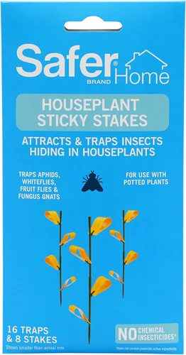 Miniatura 8 de Trampas adhesivas Safer Brand Home SH5026 para plantas de interior - 16 trampas incluidas - Controla áfidos, moscas blancas, moscas de la fruta