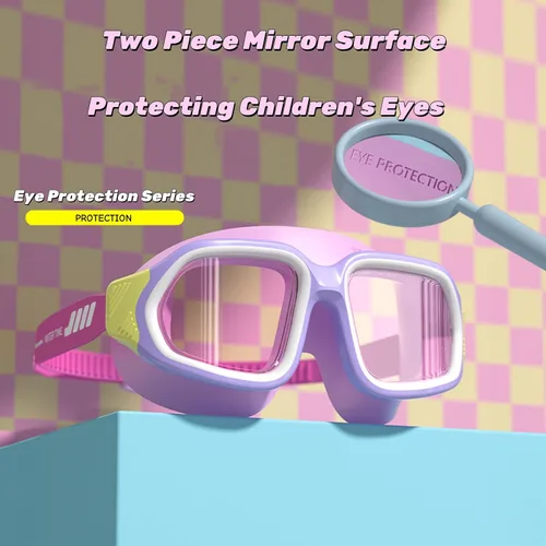 Miniatura 3 de Gafas de natación, antivaho anti-UV, amplia visión y sin fugas, gafas de natación cómodas para edades de 6 a 14 años Púrpura