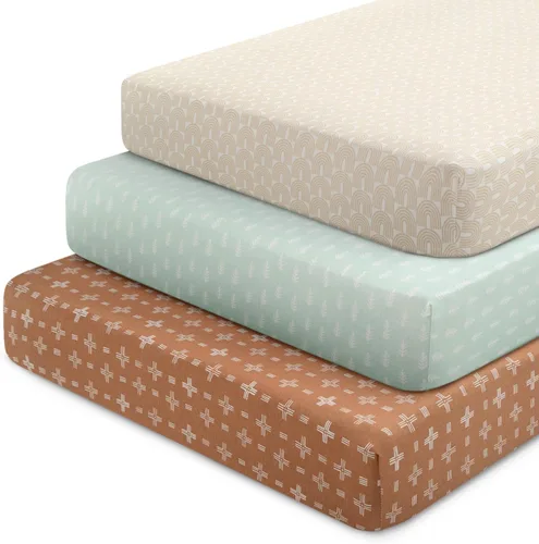 Miniatura 22 de Delta Children Sábanas bajeras para cuna para niñas y niños, sábana bajera 100 % algodón orgánico para colchones estándar de cuna y niños pequeños