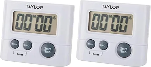 Miniatura 2 de Taylor Temporizador digital con pantalla de 99 minutos y 59 segundos, fácil de usar, diseño compacto blanco para cocina, hornear y necesidades