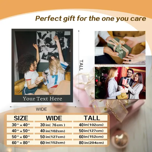 Miniatura 5 de Manta personalizada con texto de fotos, manta personalizada con mis propias fotos, manta conmemorativa personalizada para madres para mamá, papá