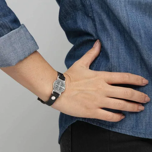 Miniatura 4 de Intercession Pulsera de protección de cuero genuino de San Benito - Hecho en Brasil
