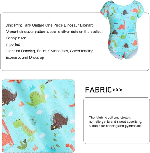 Miniatura 4 de Maillot para niñas Gimnasia Spakle Dino Print Ballet Dance Unitards