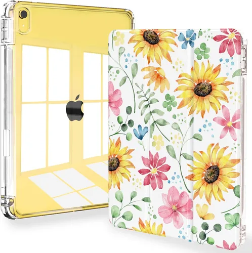 Miniatura 39 de Feams Funda para iPad (A16) 11ª generación de 11 pulgadas 2025, iPad de 10.9 pulgadas 2022, cubierta trasera transparente delgada de tres pliegues