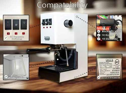 Miniatura 5 de Punta de vapor de un agujero y 9 bar 6 bar OPV modificación de resorte para Gaggia Classic Pro