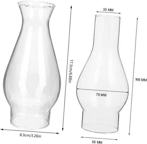 Miniatura 8 de DECHOUS 2 piezas de pantalla de queroseno pantallas de lámparas de lámparas de lámpara de aceite a prueba de viento sombra de queroseno cubierta