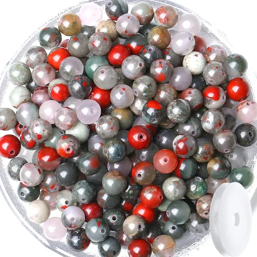 Miniatura 47 de QINJIEJIE 105 piezas de cuentas de piedra de 7 chakras de 8 mm, cuentas naturales redondas sueltas de gemas para pulseras, cuentas de cristal