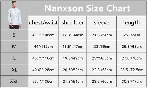Miniatura 7 de Nanxson Chaqueta de chef unisex de cocina corta y larga para hombres y mujeres CFM0001