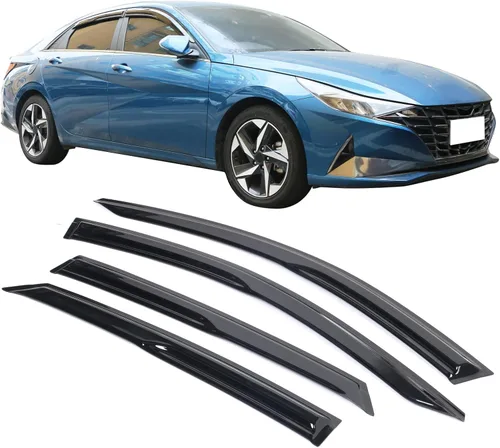 Miniatura 2 de IKON MOTORSPORTS, Viseras de ventana compatibles con Hyundai Elantra Sedan 2021-2023, 4 viseras de ventana, deflector de protección contra