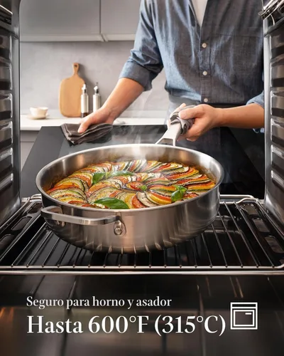 Miniatura 6 de Juego de utensilios de cocina de acero inoxidable, juego de ollas y sartenes de tirador, 10 piezas de utensilios de cocina de inducción de acero