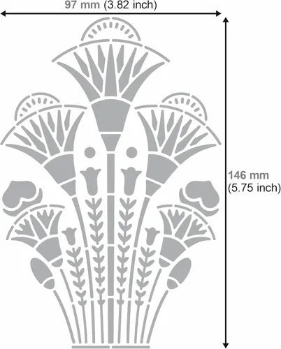 Miniatura 3 de Aleks Melnyk No.459 - Plantilla de metal, espirales, flores de loto egipcias antiguas, adorno, patrones, plantilla pequeña, 1 unidad, plantilla