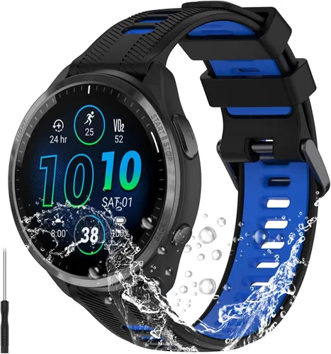 Miniatura 8 de Miimall Compatible con Forerunner 965 Band, 0.866 in Correa ajustable de silicona suave de repuesto para reloj deportivo Garmin Forerunner 965/965