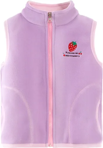 Chaqueta sin mangas de invierno para bebés y niñas pequeñas, con estampado de dibujos animados, chaleco de forro polar con cremallera, chaleco de