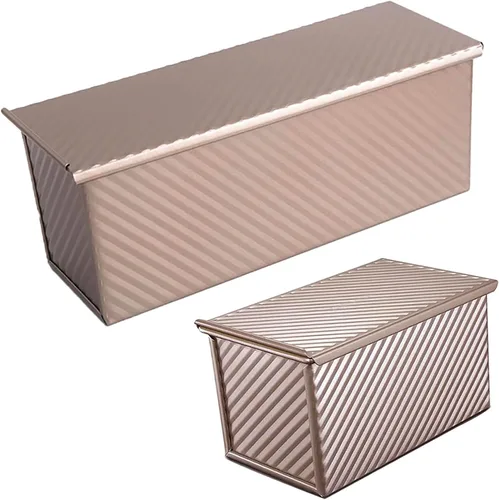 Miniatura 9 de Molde pequeño Pullman para pan con tapa, capacidad de masa de 0.5 libras, mini molde para tostadas de acero al carbono para hornear pan