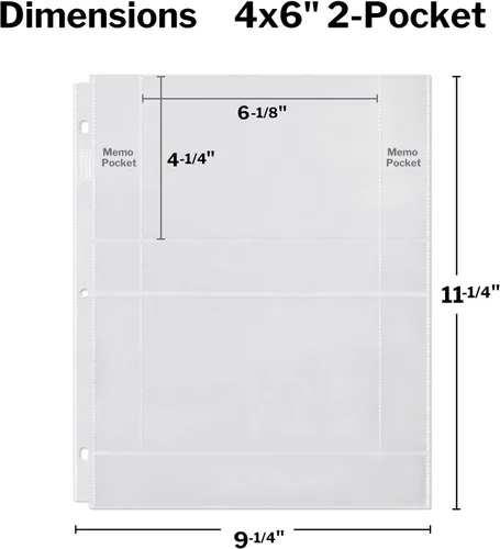 Miniatura 5 de Dunwell - Recambios para fundas de fotos, 3 anillas, bolsillos transparentes para fotos con ranuras para notas, capacidad para fotos de 4 x 6