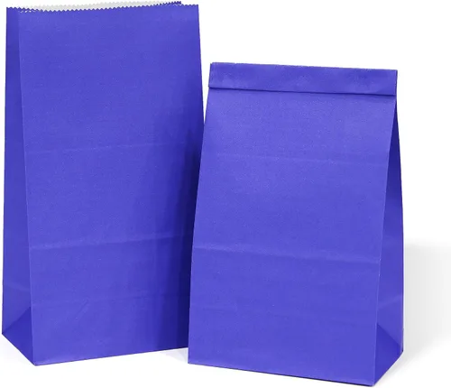 LFCXHTY Paquete de 60 bolsas de papel color azul rey, pequeñas bolsas de papel para fiesta de cumpleaños, boda, venta al por menor, compras,
