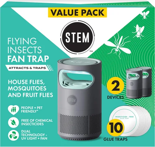 Miniatura 12 de STEM - Trampa de ventilador para insectos voladores para el control de insectos en interiores, atrae mosquitos, moscas de la fruta y moscas