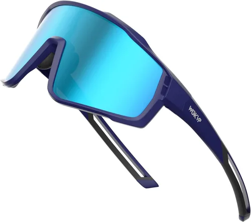 Polarized Sports Sunglasses for Men and Women, UV400 Protection, Running and Cycling glasses Azul