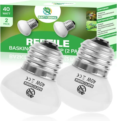 Bombillas de calor para reptiles, paquete de 2 bombillas de calor para reptiles UVA, bombillas de calor de 40 W, luz diurna para lagarto, dragón