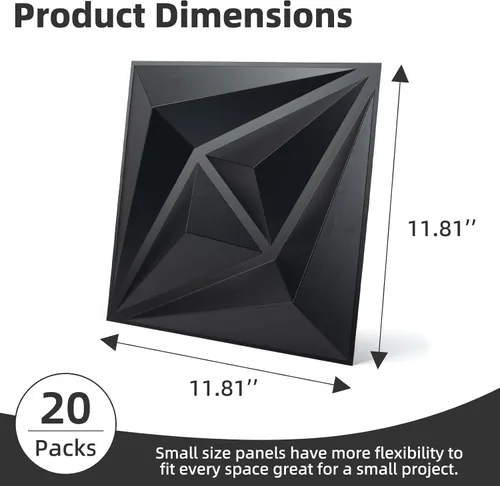 Miniatura 2 de AMZDEPOT Paneles de pared 3D para decoración de pared interior, 3 opciones de diseño, decoración de pared texturizada de PVC para sala de estar