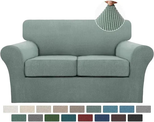 Miniatura 51 de Turquoize 2 fundas para sillas de sala de estar, funda de sofá con fundas de cojín individuales, funda de muebles para sillas (silla, beige biscotti)