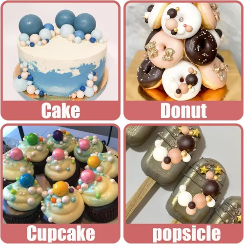 Miniatura 4 de Molde de fondant de perlas 3D, 2 unidades, moldes de silicona de chocolate semiesferas para decoración de pasteles, dulces, azúcar, cupcakes