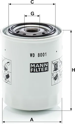 Miniatura 2 de MANN-FILTER WD 8001 Filtro de aceite - Para vehículos utilitarios