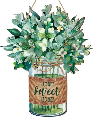 Miniatura 8 de Karenhi Letrero de madera con texto en inglés «Hello Summer» de bienvenida para puerta delantera, colgador de madera, letrero de puerta de verano
