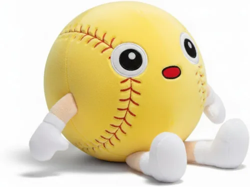 Miniatura 11 de Soulchen Divertido juguete de peluche de béisbol con patas de 11 pulgadas, suave animal de peluche para niños y niñas, almohada deportiva de béisbol