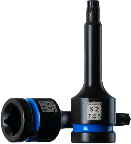 Miniatura 17 de Toolant Juego de enchufes de brocas de impacto Torx T27 2 piezas, 1/2" de acero S2, enchufes de estrella de aire, brocas de alto impacto largas