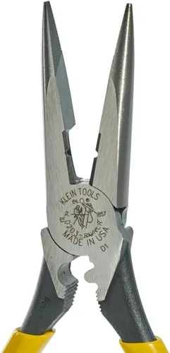 Miniatura 4 de Klein Tools D203-8NCR Pinza de punta larga con corte lateral para pelar/engarrotar, endurecida por inducción y más pesada para mayor potencia