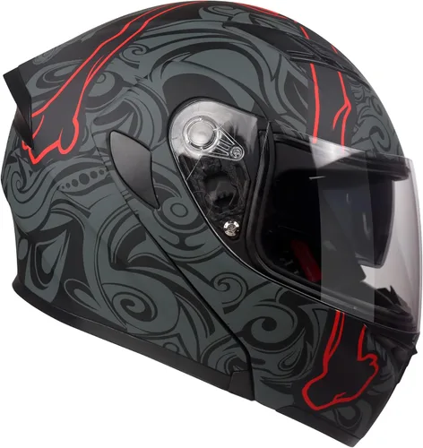 Miniatura 9 de KYPARA Casco modular de doble visera abatible de cara completa para motocicleta con certificación DOT de impresionismo