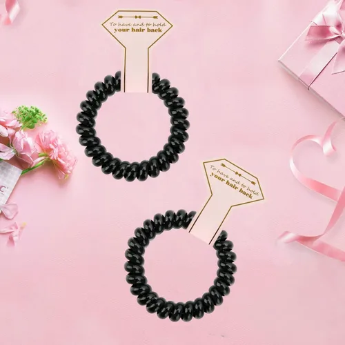 Miniatura 2 de Lazos para el cabello, 12 bobinas en espiral para despedida de soltera, regalo de dama de honor para novia, boda, mujeres, fiestas, invitados, Negro